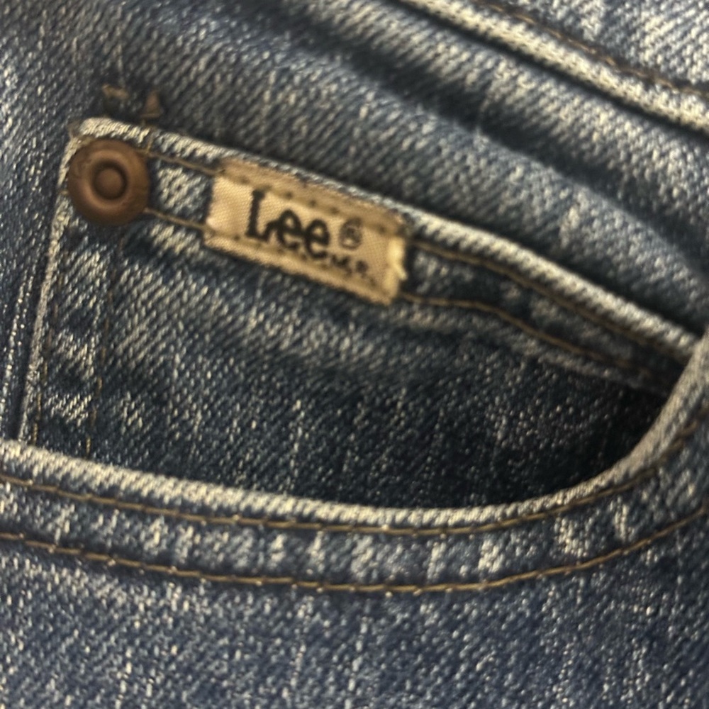 1980s vintage Lee jeans 100% cotton medium wash 8 short cigarette straight - Picture 6 of 6